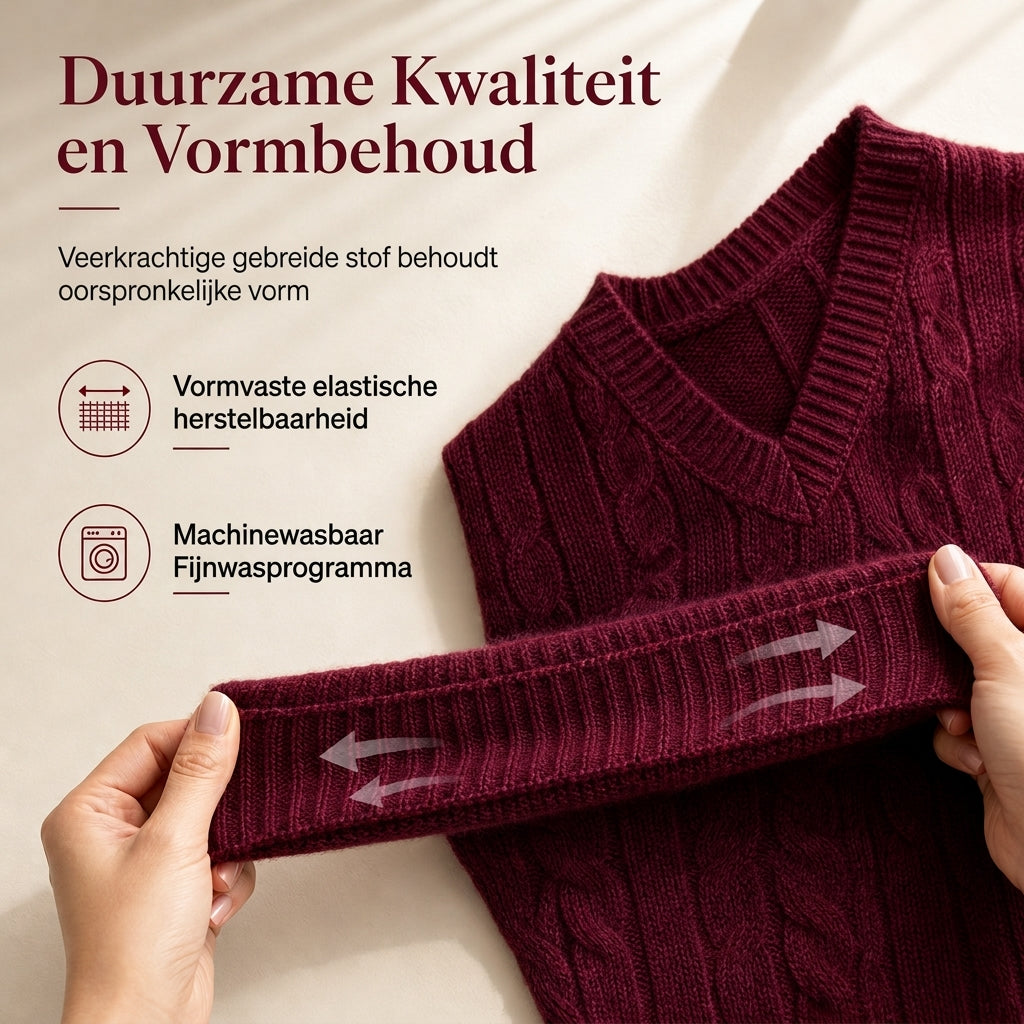 😍Dames V-hals Kabelbrei Trui Lange Mouwen Zacht Warm Gebreide Pullover
