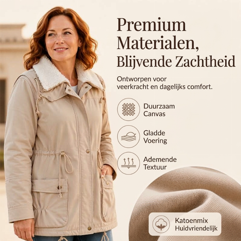 Warme midlange sherpajas voor dames