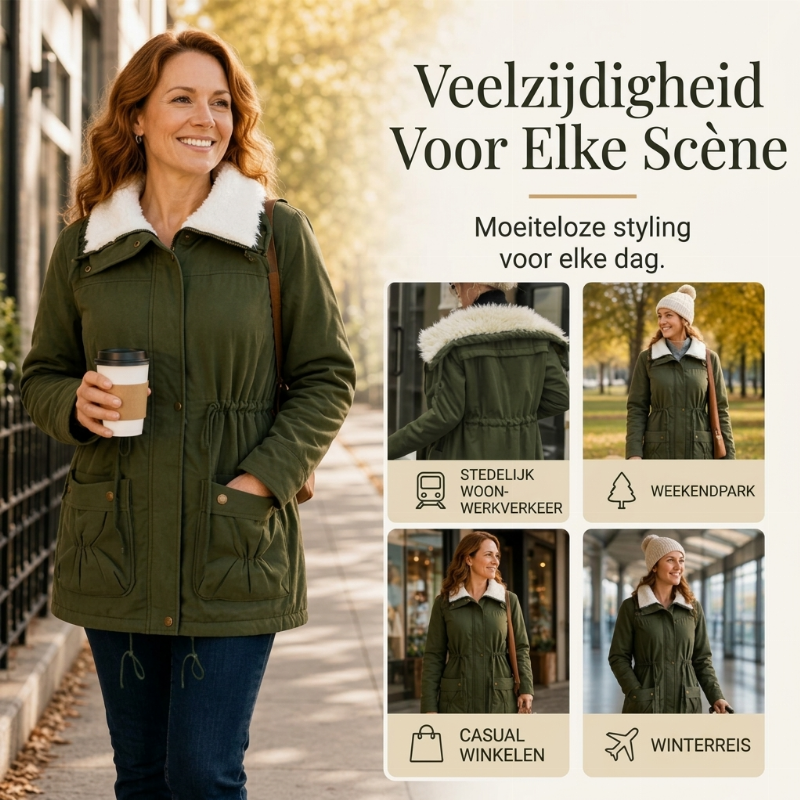 Warme midlange sherpajas voor dames