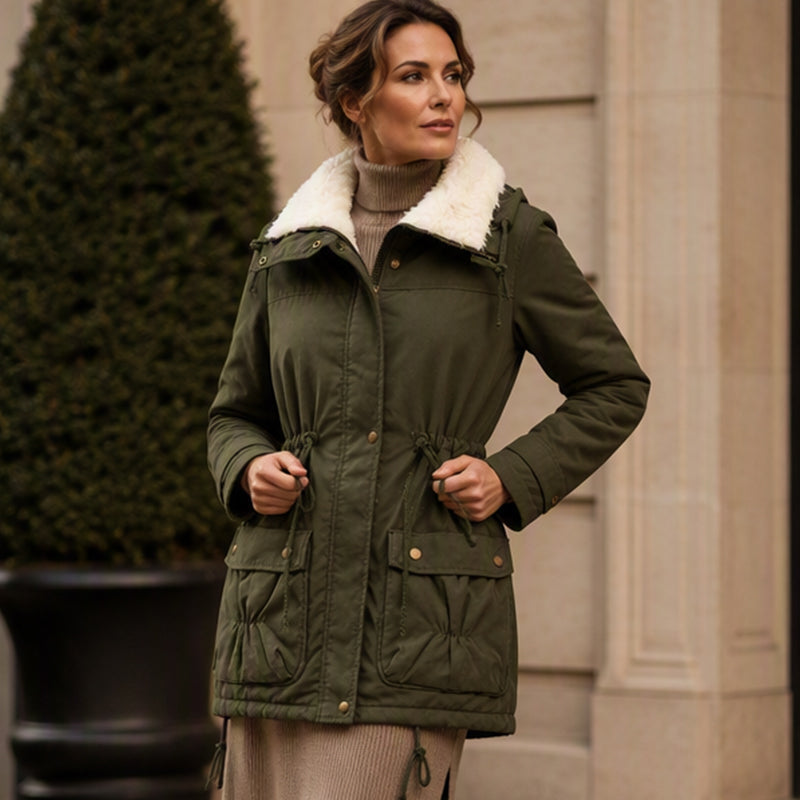 Warme midlange sherpajas voor dames