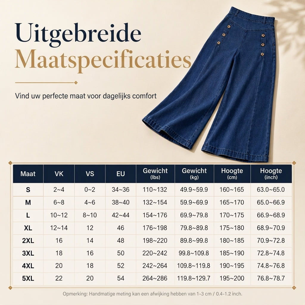 🔥Gratis verzending✈️Hoge taille, wijde pijp, stretch jeans met decoratieve knopen