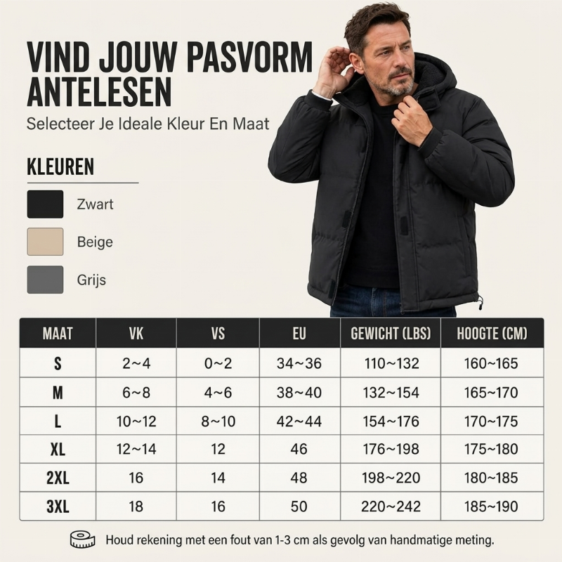 🔥Gratis verzending✈️Thermisch winterjas voor heren, winddicht en met capuchon