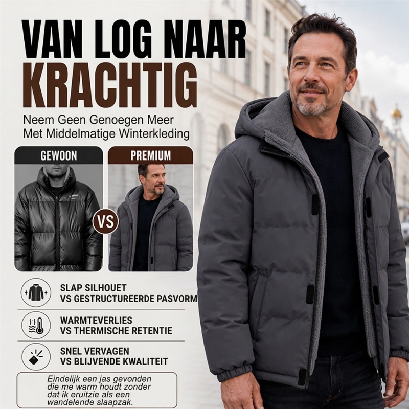 🔥Gratis verzending✈️Thermisch winterjas voor heren, winddicht en met capuchon