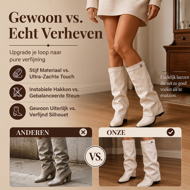 🔥Gratis verzending✈️Dames Chique Slouchy Kniehoge Laarzen
