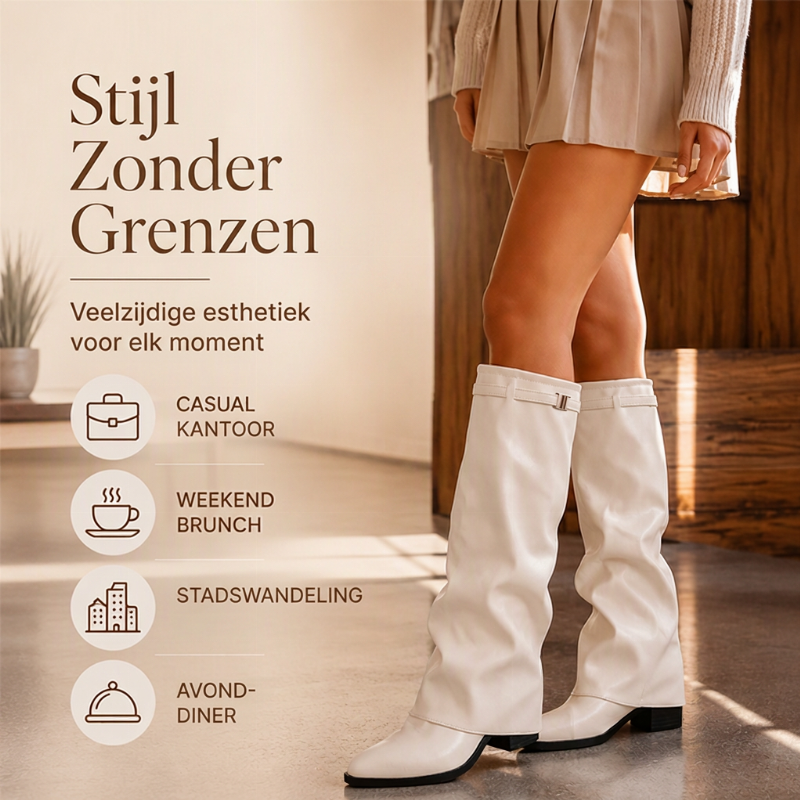 🔥Gratis verzending✈️Dames Chique Slouchy Kniehoge Laarzen