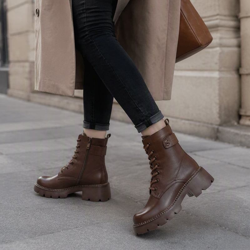 🔥Gratis verzending✈️Dames Retro Platform Martin Laarzen