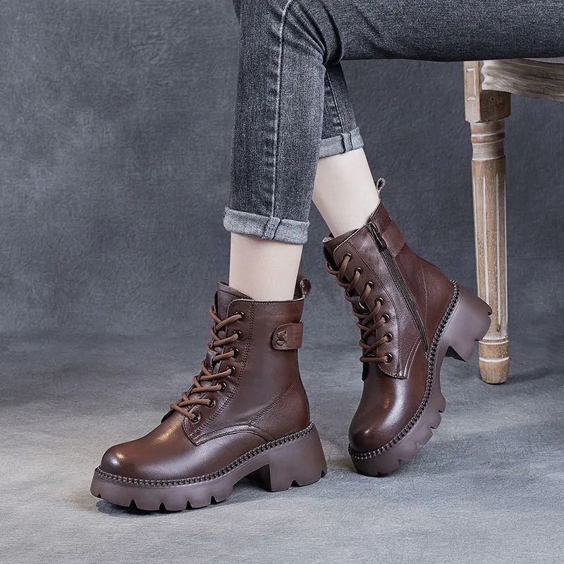 🔥Gratis verzending✈️Dames Retro Platform Martin Laarzen