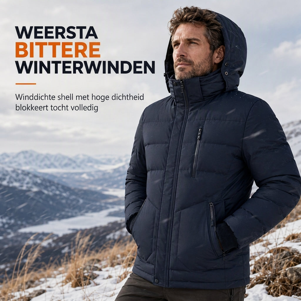 🔥Gratis verzending✈️Heren winterjas met fleece voering en afneembare capuchon