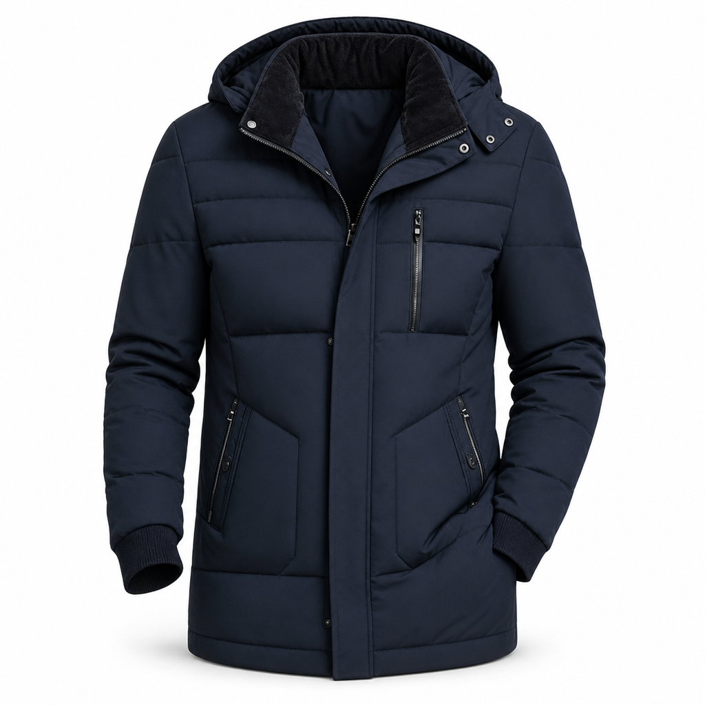 🔥Gratis verzending✈️Heren winterjas met fleece voering en afneembare capuchon