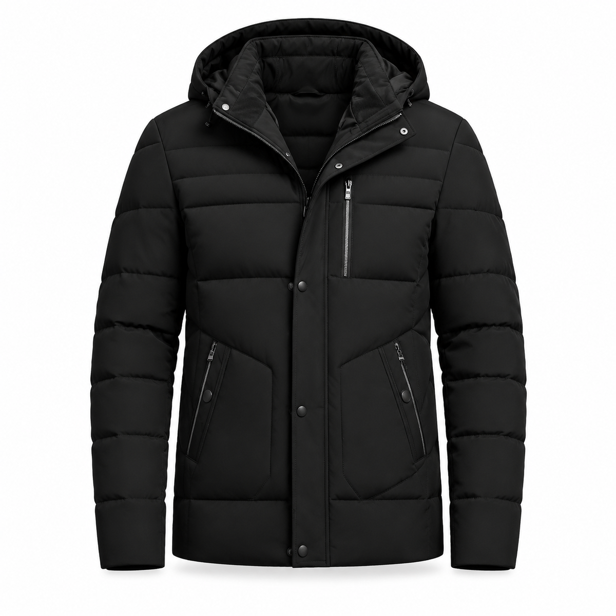 🔥Gratis verzending✈️Heren winterjas met fleece voering en afneembare capuchon