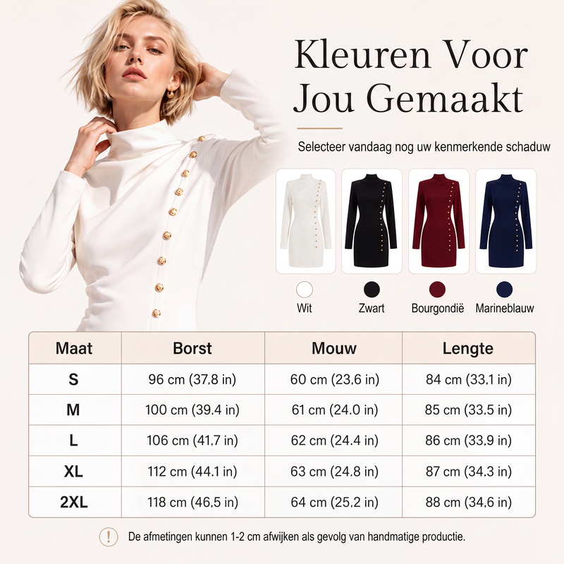 ✨ Exclusieve Deal 💎 Dames Mini-Jurk met Col en Gedrapeerde Stof – Elegante Getailleerde Jurk met Luxe Uitstraling
