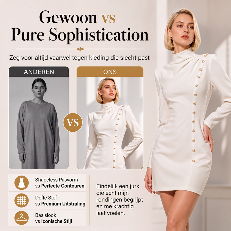 ✨ Exclusieve Deal 💎 Dames Mini-Jurk met Col en Gedrapeerde Stof – Elegante Getailleerde Jurk met Luxe Uitstraling
