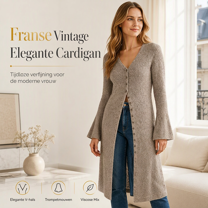 🔥Gratis verzending✈️Dames Gebreide Lange Cardigan met Open Voorkant – Comfortabel Lang Vest voor een Elegante Laagjeslook