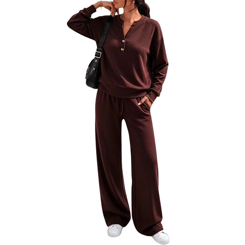 ✨ Nieuwe Collectie 💎 Dames 2-Delige Set met Top & Wijde Pijp Broek – Comfortabele Casual Outfit met Elegante Look