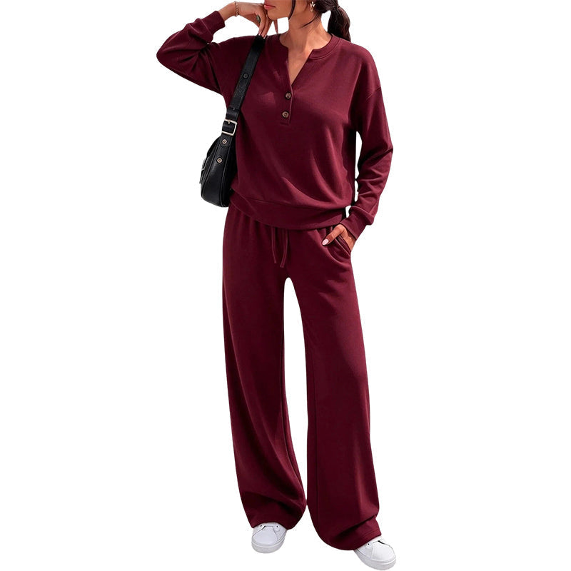 ✨ Nieuwe Collectie 💎 Dames 2-Delige Set met Top & Wijde Pijp Broek – Comfortabele Casual Outfit met Elegante Look