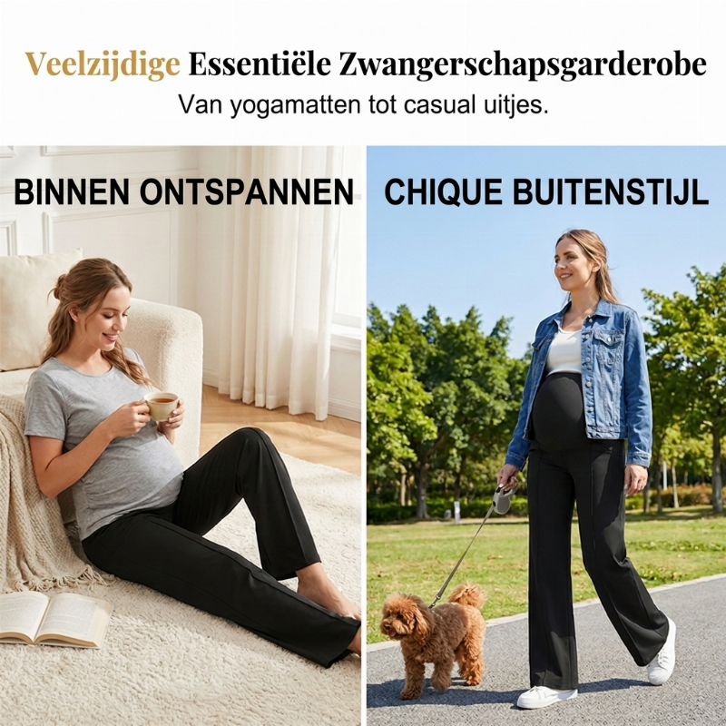 🤰 Comfort Deal ✨ Zwangerschaps Lounge Broek met Hoge Taille – Zachte Comfortabele Damesbroek voor Ontspannen Dagen