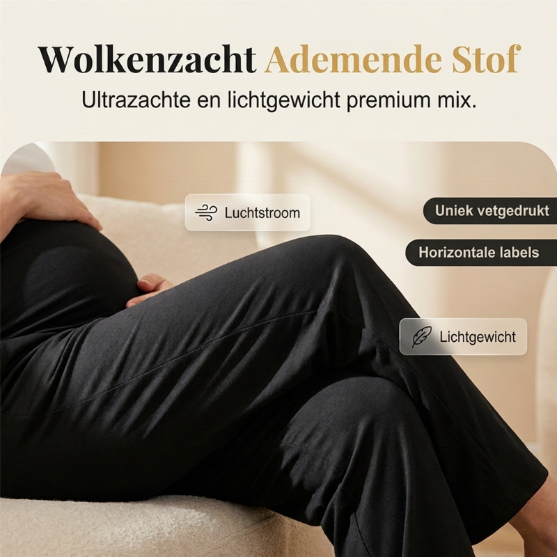 🤰 Comfort Deal ✨ Zwangerschaps Lounge Broek met Hoge Taille – Zachte Comfortabele Damesbroek voor Ontspannen Dagen