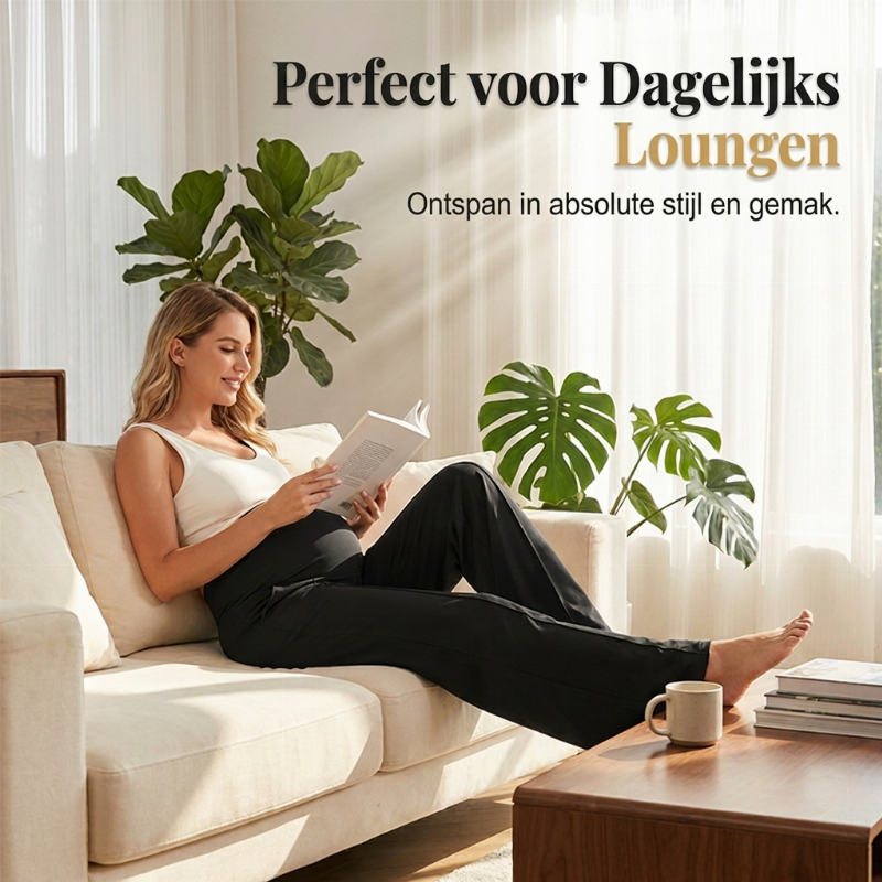 🤰 Comfort Deal ✨ Zwangerschaps Lounge Broek met Hoge Taille – Zachte Comfortabele Damesbroek voor Ontspannen Dagen