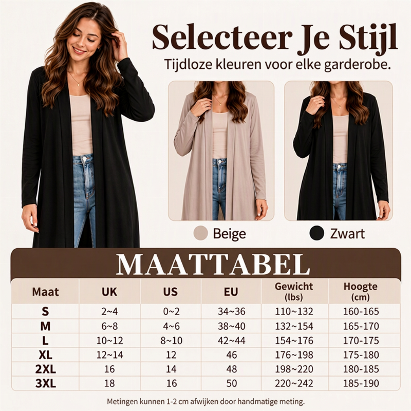 🔥Gratis verzending✈️Dames Open Front Lange Maxi Vest – Comfortabel Gebreid Lang Vest voor een Elegante Laagjeslook