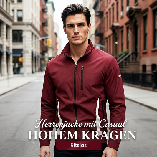 🔥 Speciale Deal ✨ Casual Herenjas met Ritszakken & Opstaande Kraag – Comfortabele Jas met Moderne Uitstraling
