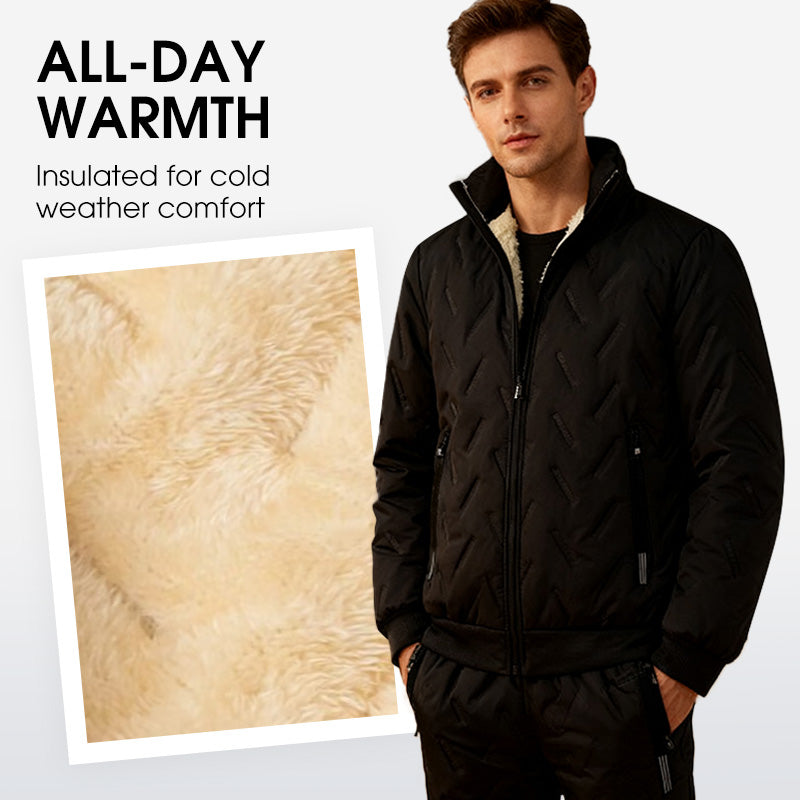 🔥Gratis verzending✈️Stijlvolle Warme Heren 2-Delige Set – Jas & Broek Set voor Comfortabele Casual Winterlooks