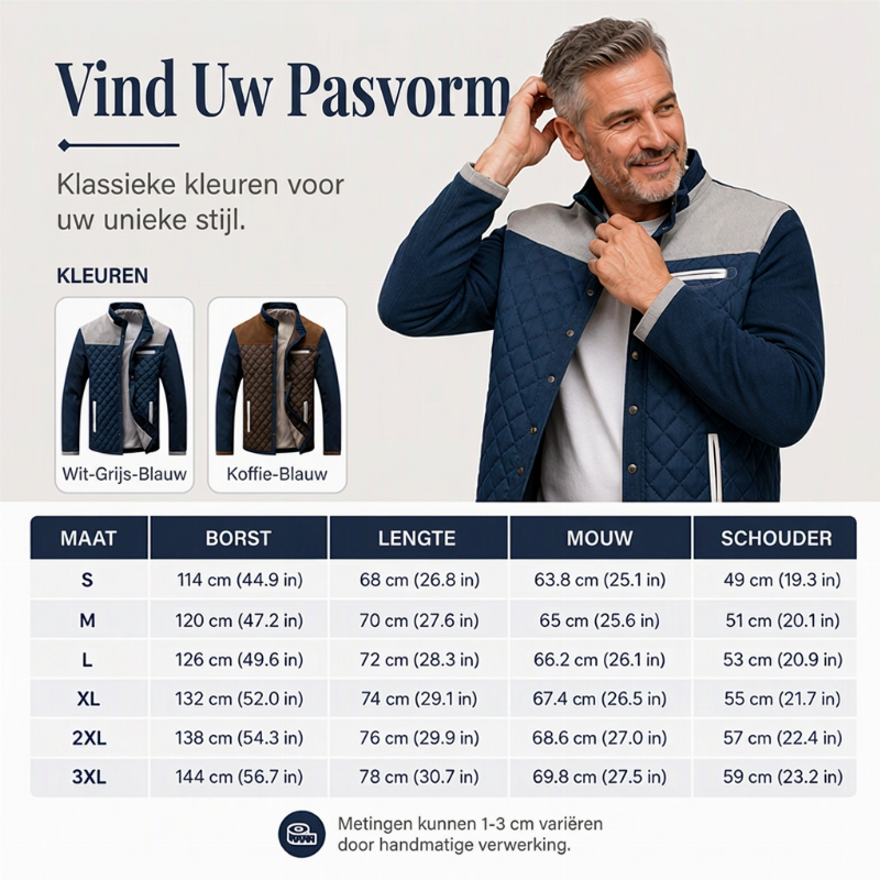 🔥Gratis verzending✈️Casual gewatteerd warm jack met staande kraag voor heren