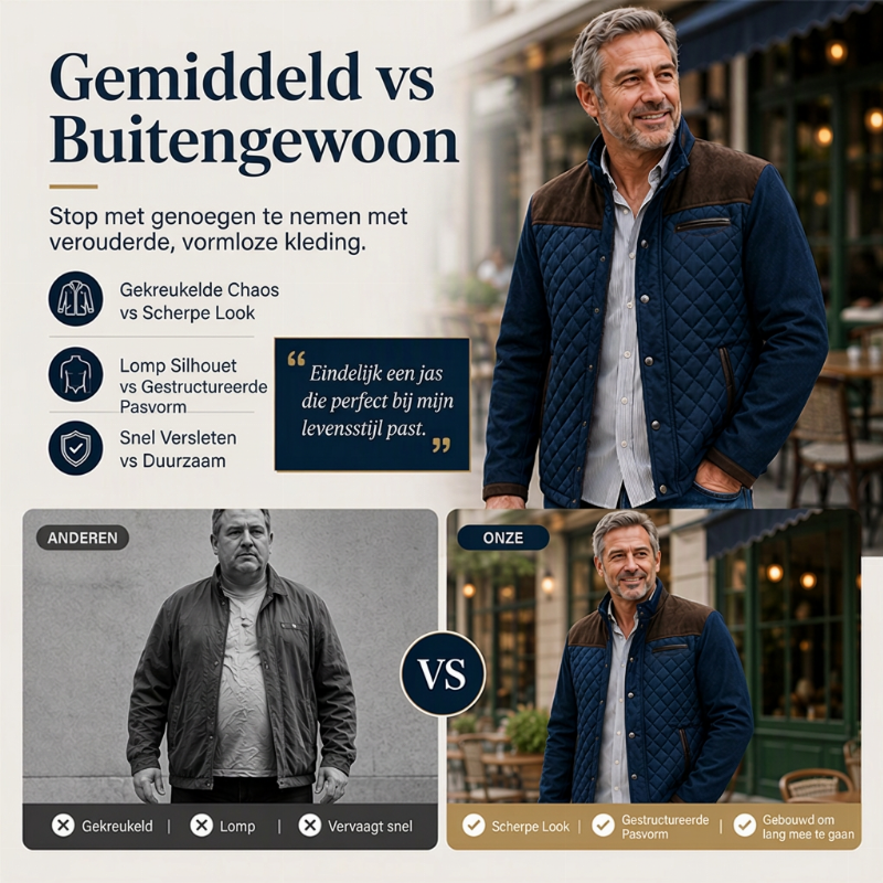 🔥Gratis verzending✈️Casual gewatteerd warm jack met staande kraag voor heren