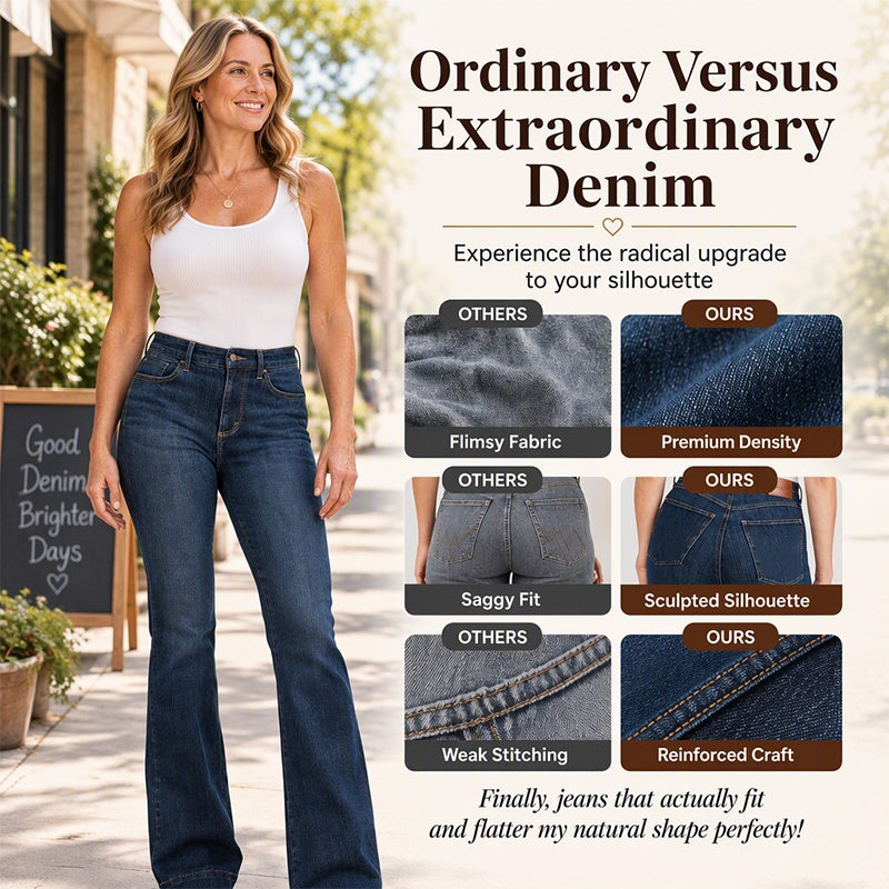 🔥Gratis verzending✈️Retro flare-jeans met hoge taille voor dames