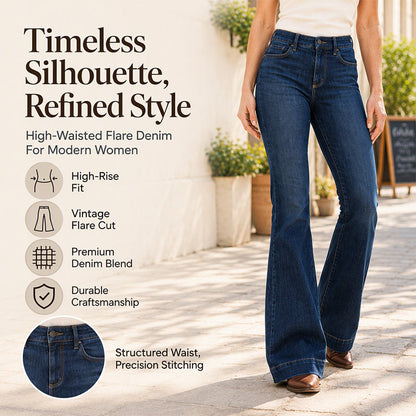 🔥Gratis verzending✈️Retro flare-jeans met hoge taille voor dames