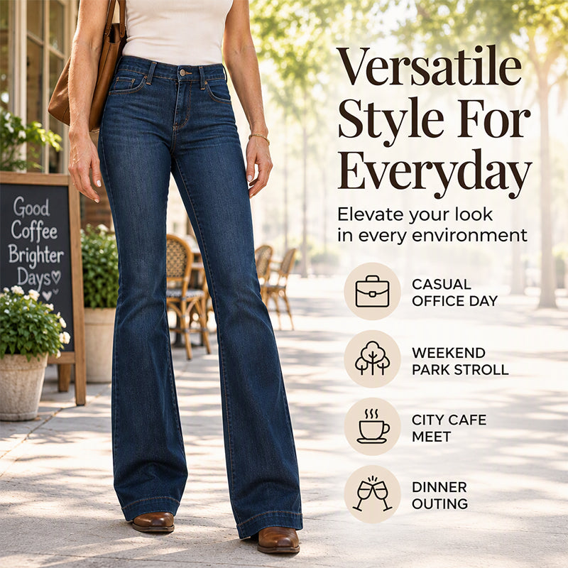 🔥Gratis verzending✈️Retro flare-jeans met hoge taille voor dames