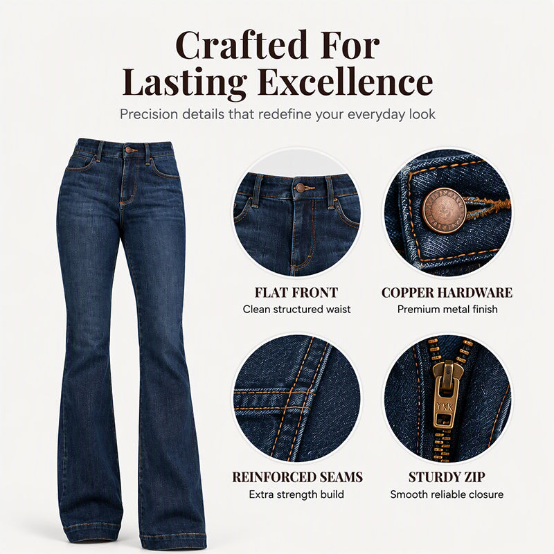 🔥Gratis verzending✈️Retro flare-jeans met hoge taille voor dames