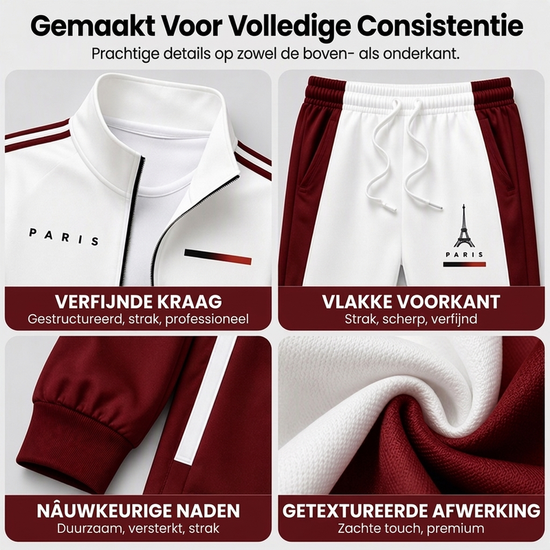 🔥Gratis verzending✈️Heren Colorblock Trainingsset met Ritsjas & Broek met Trekkoord – Comfortabele Casual 2-Delige Set