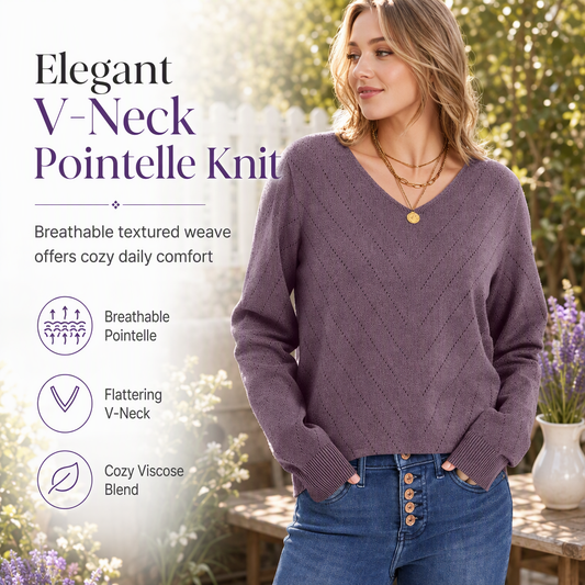 🌸Tot 50% korting🔥Damestrui met V-hals en lange mouwen: comfortabele gebreide kleding voor de herfst en winter