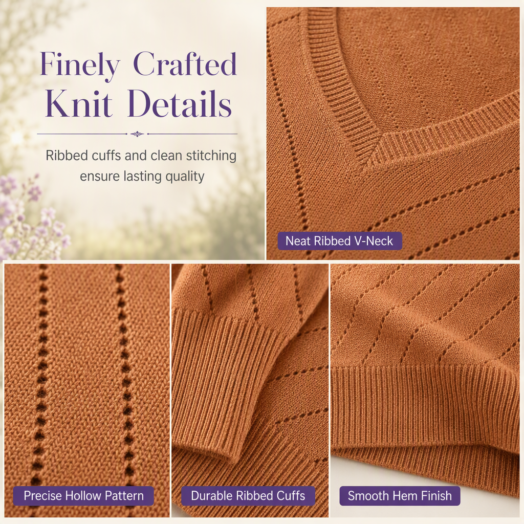 🌸Tot 50% korting🔥Damestrui met V-hals en lange mouwen: comfortabele gebreide kleding voor de herfst en winter