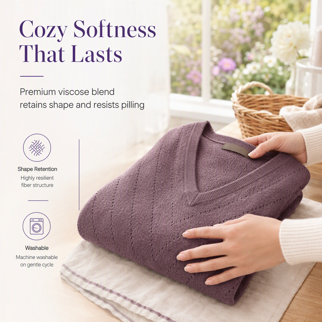 🌸Tot 50% korting🔥Damestrui met V-hals en lange mouwen: comfortabele gebreide kleding voor de herfst en winter