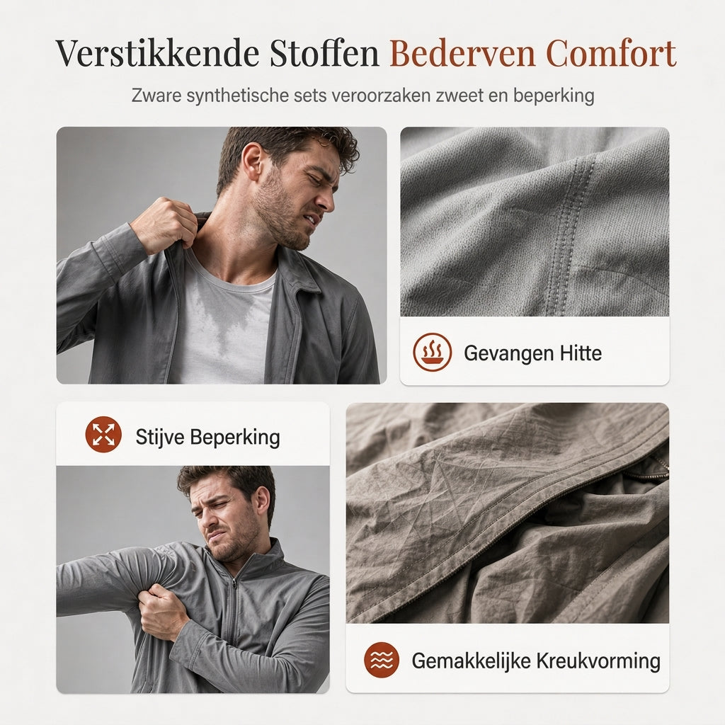 🔥Gratis verzending✈️ Heren Casual Wafelgebreide Set met Jack & Broek – Comfortabele 2-Delige Outfit voor Elke Dag