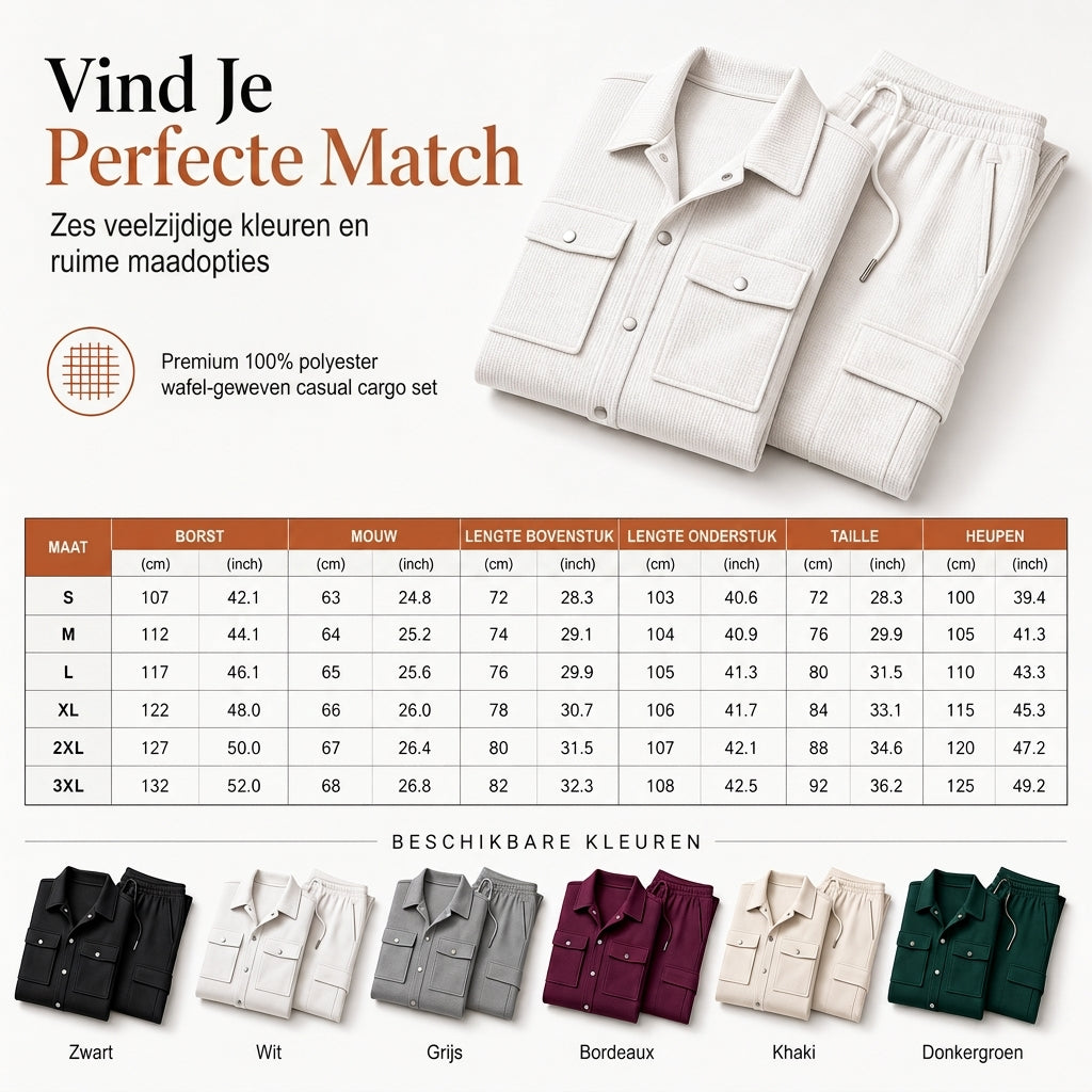 🔥Gratis verzending✈️ Heren Casual Wafelgebreide Set met Jack & Broek – Comfortabele 2-Delige Outfit voor Elke Dag
