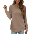 ✨ Nieuwe Collectie 💎 Dames Top met Effen Hoog-Laag Zoom & Lange Mouwen – Elegante Casual Blouse met Comfortabele Pasvorm