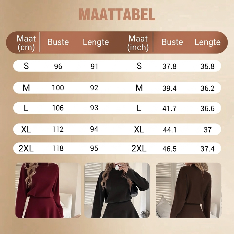 ❄️ Winter Favoriet ✨ Dames Gebreide Mini-Jurk met A-Lijn & Mock Nek – Elegante Warme Trui Jurk met Comfortabele Pasvorm