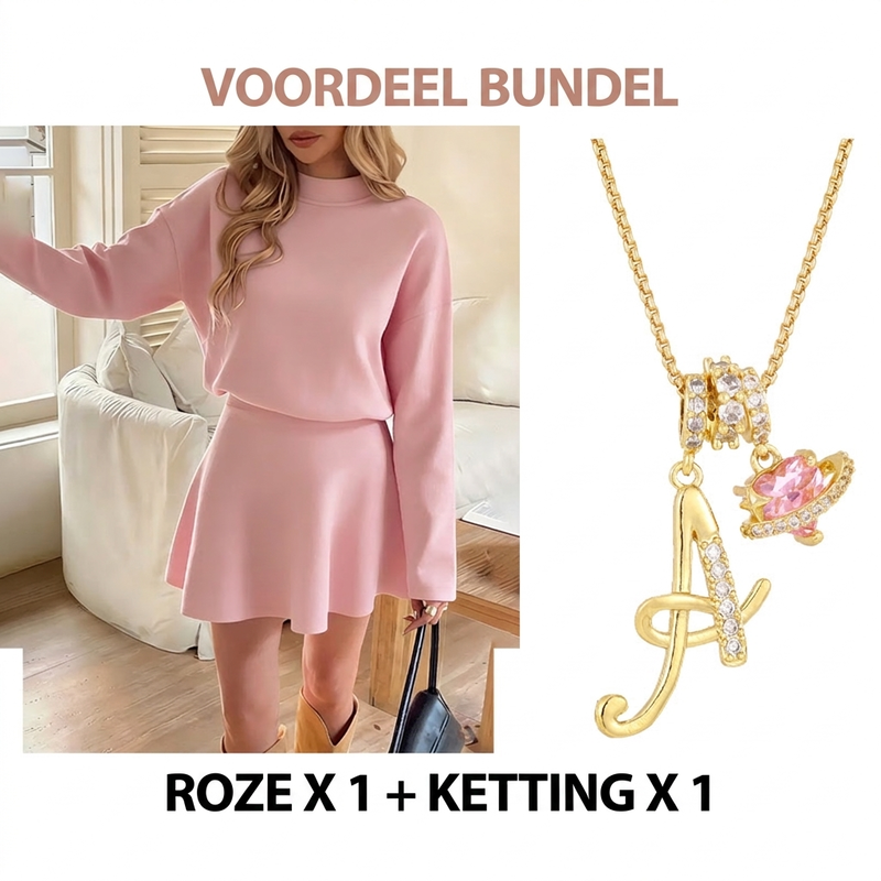 ❄️ Winter Favoriet ✨ Dames Gebreide Mini-Jurk met A-Lijn & Mock Nek – Elegante Warme Trui Jurk met Comfortabele Pasvorm