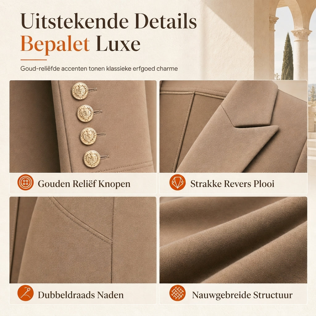 🔥Gratis verzending✈️Elegante Dames 2-Delige Outfitset met Retro Lange Mouwen Jas & Eenvoudige Broek – Chique Casual Look