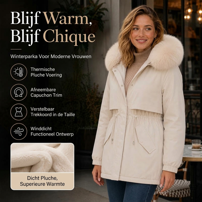 🔥Gratis verzending✈️Dames Parka Jas met Pluche Voering – Halflange Warme Winterjas voor Comfort & Stijl