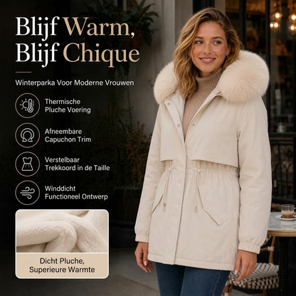 🔥Gratis verzending✈️Dames Parka Jas met Pluche Voering – Halflange Warme Winterjas voor Comfort & Stijl