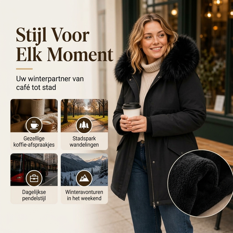 🔥Gratis verzending✈️Dames Parka Jas met Pluche Voering – Halflange Warme Winterjas voor Comfort & Stijl