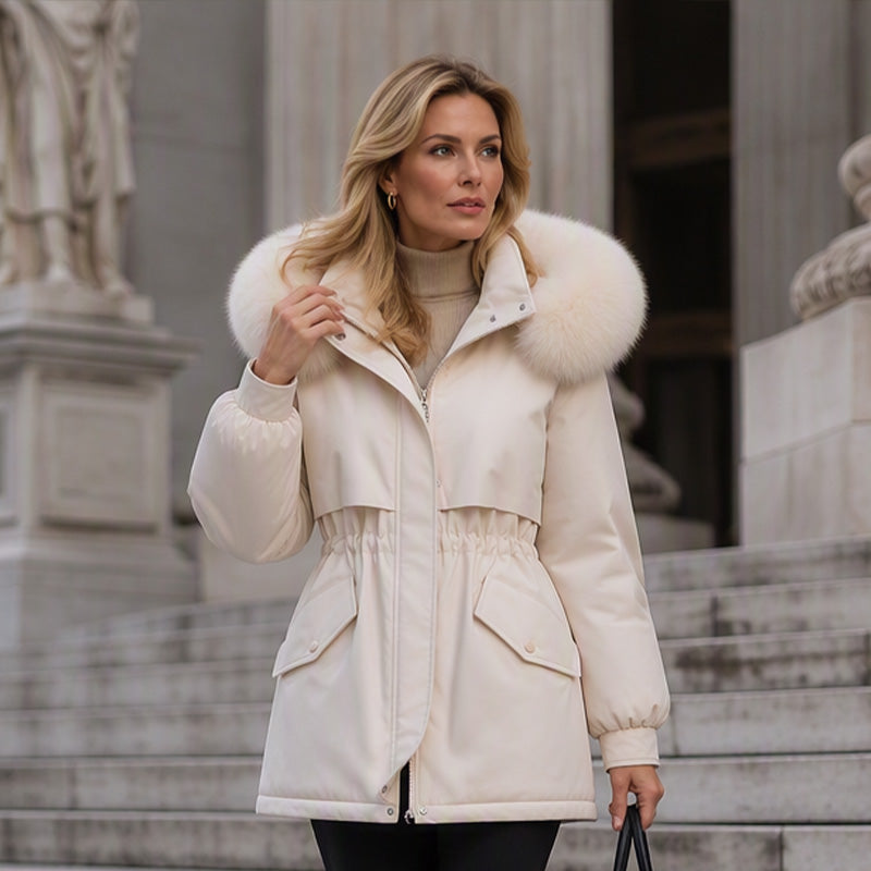 🔥Gratis verzending✈️Dames Parka Jas met Pluche Voering – Halflange Warme Winterjas voor Comfort & Stijl