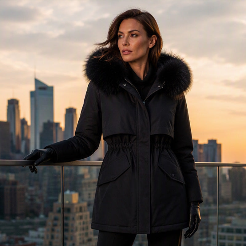 🔥Gratis verzending✈️Dames Parka Jas met Pluche Voering – Halflange Warme Winterjas voor Comfort & Stijl