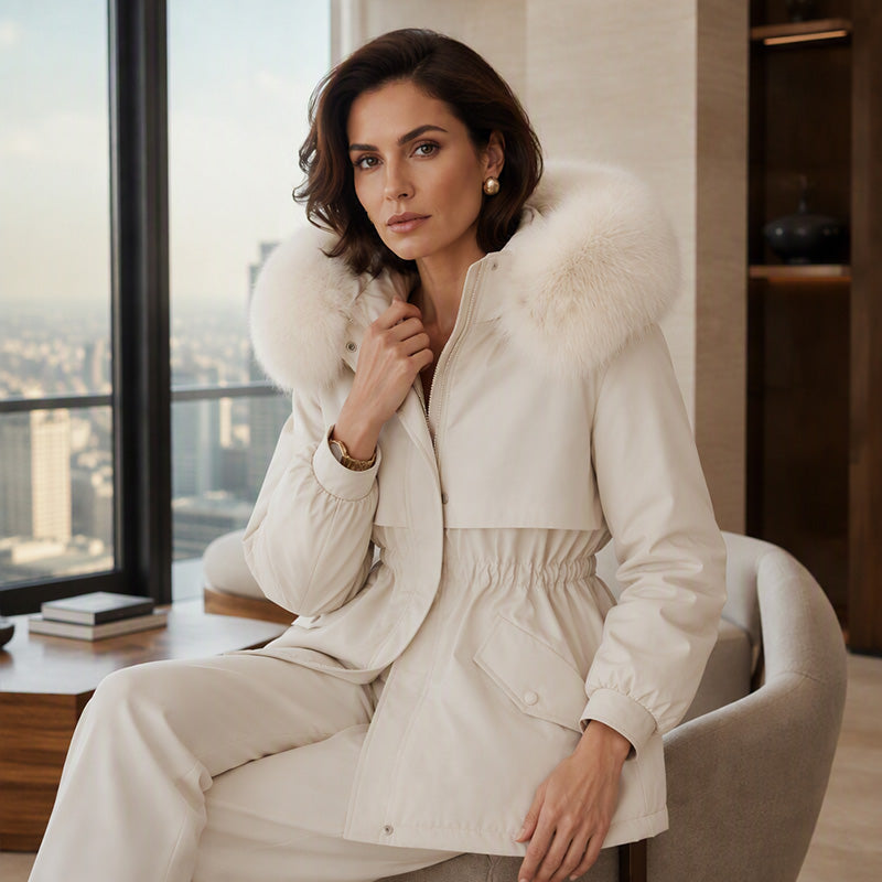 🔥Gratis verzending✈️Dames Parka Jas met Pluche Voering – Halflange Warme Winterjas voor Comfort & Stijl