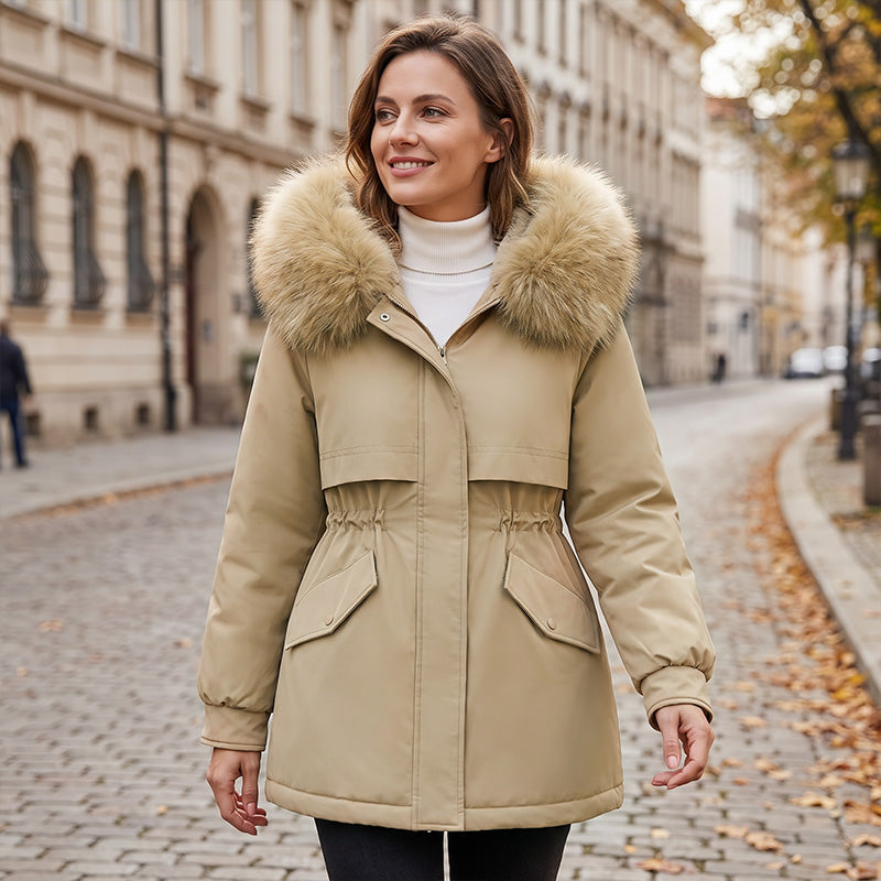 🔥Gratis verzending✈️Dames Parka Jas met Pluche Voering – Halflange Warme Winterjas voor Comfort & Stijl