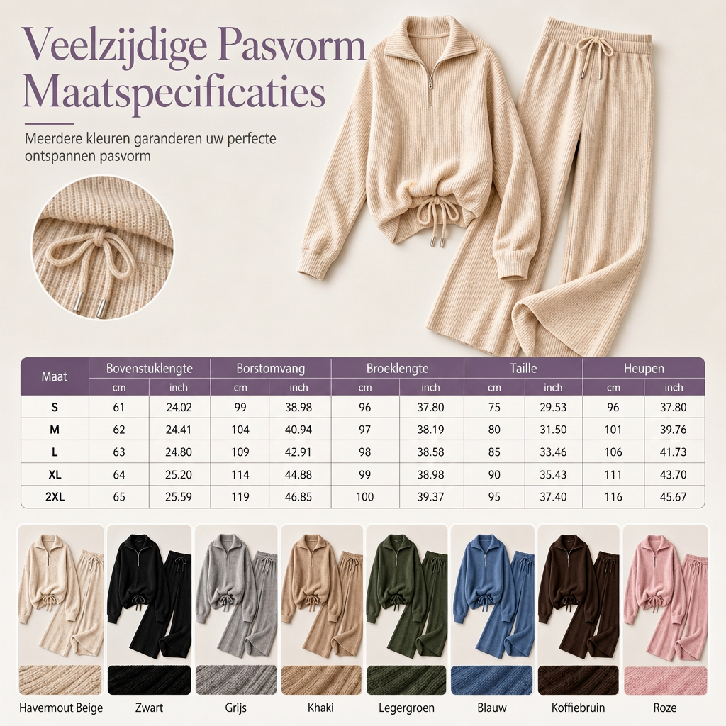 🔥Gratis verzending✈️Dames Gebreide Pullover & Wijde Broek 2-Delige Set
