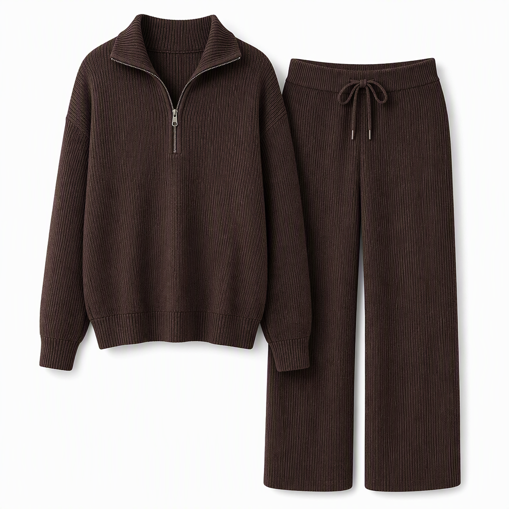 🔥Gratis verzending✈️Dames Gebreide Pullover & Wijde Broek 2-Delige Set